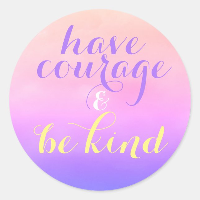 Adesivo Tenha Coragem Seja Amável, Crianças De Cotação Ins (Frente)