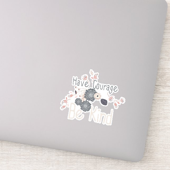 Adesivo Tenha Coragem Seja Bastante Pêssego Floral (Detalhe)