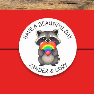 Adesivo Tenha um belo dia   Raccoon LGBTQ