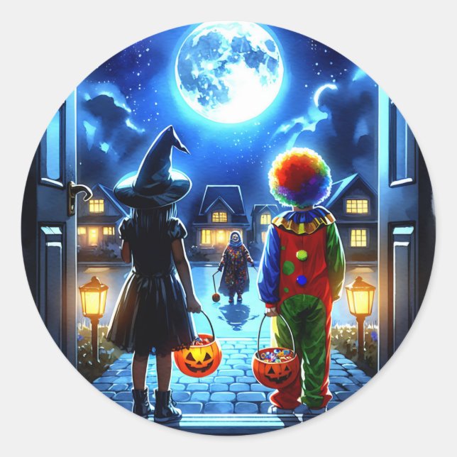 Adesivo Tenha um Dia das Bruxas Spooky (Frente)