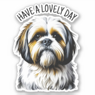 Adesivo Tenha um Dia Maravilhoso Shih Tzu Fofo