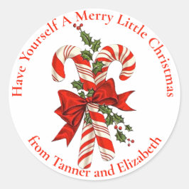 Adesivo Tenha Um Feliz De Doces De Canas Personalizado Par