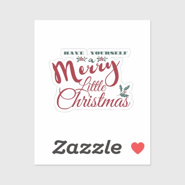 Adesivo Tenha um Feliz de palito de Natal (Folha)