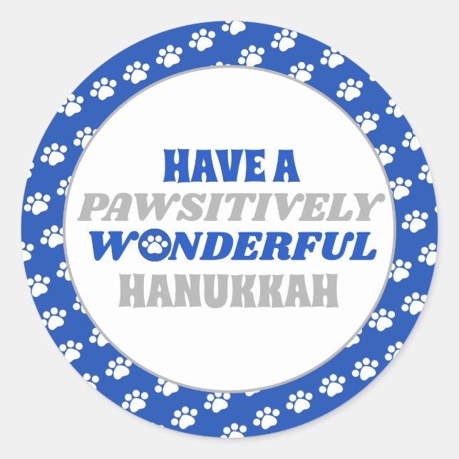 Adesivo Tenha um Hanukkah maravilhoso e pawsitivamente (Frente)