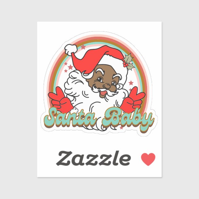 Adesivo Tenha Um Melanino Natal Negro Papai Noel (Folha)