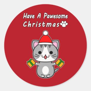 Adesivo Tenha Um Natal Incrível - Cinza De Gato