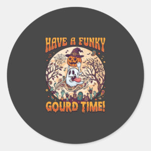 Adesivo Tenha um Tempo de Abóbora Funky Halloween Fantasma
