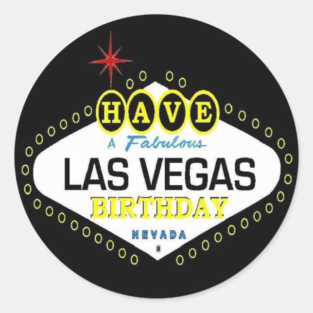 Adesivo Tenha Um Vestido De Aniversário De Las Vegas Fabul (Frente)