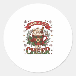 Adesivo Tenha Xícara Alegria Natal Xadrez Caneca Cacau Que