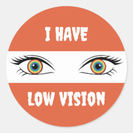 Adesivo Tenho Baixa Visão - Olhos Arco-Íris