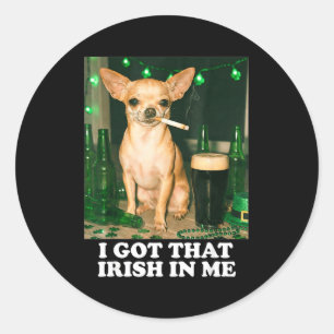 Adesivo Tenho esse irlandês no meu cachorro chihuahua engr