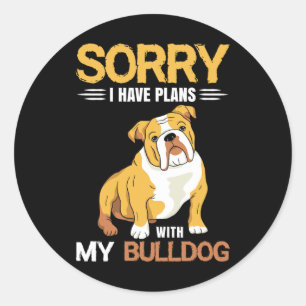 Adesivo Tenho planos com o meu Buldogue - Buldogue Inglês