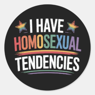 Adesivo Tenho tendências homossexuais LGBTQ Orgulho Rainbo