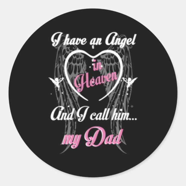 Adesivo Tenho Um Anjo No Céu E Chamo-Lhe O Meu Pai (Frente)