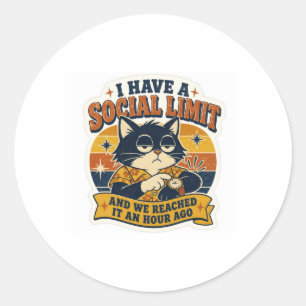 Adesivo Tenho Um Limite Social Citação Divertida de Introv