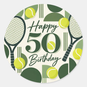 Adesivo Tenis Aniversário de 50 anos bola de tênis e númer