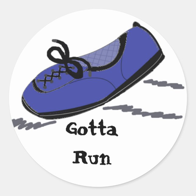 Adesivo Tenis Azul de Corrida - Tenho que Correr (Frente)