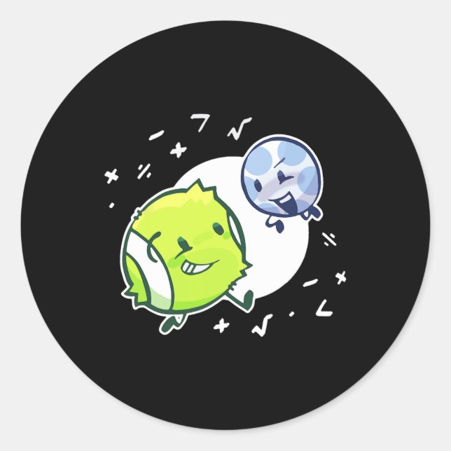 Adesivo Ténis Bola E Duo De Bola De Golfe Matemática  (Frente)