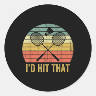 Adesivo Tênis de Badminton Vintage Divertido Retro Esporte