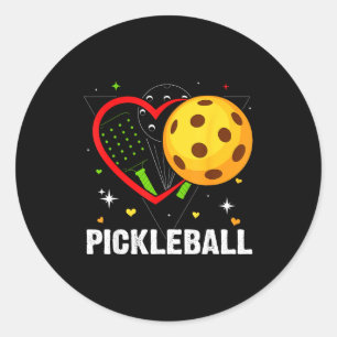 Adesivo Tênis de pickleball coração amor jogador de pickle