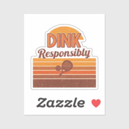 Adesivo Tênis de Pickleball Retro 'Dink Responsavelmente'