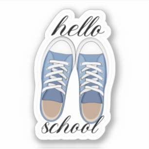 Adesivo Tênis de Ténis Azul Divertido da Escola Hello