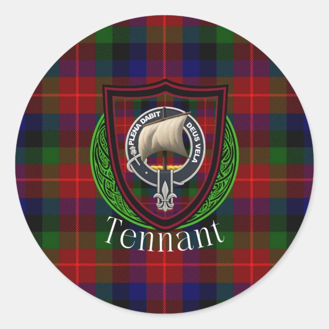 Adesivo Tennant Scottish Clan Tartan & Crest (Frente)