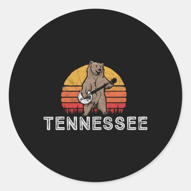 Adesivo Tennessee Bluegrass Banjo Bear (Frente)