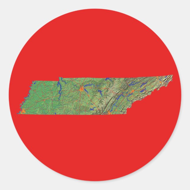Adesivo Tennessee Map Sticker (Frente)