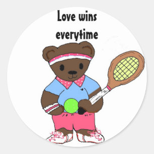 Adesivo Tennis Bear - O amor vence sempre