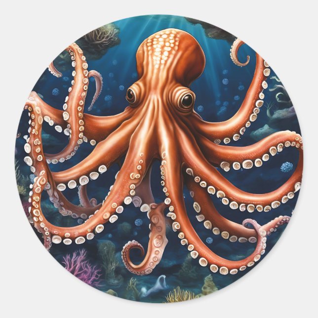 Adesivo Tentáculos no mar profundo (Frente)