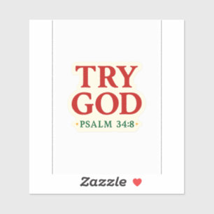 Adesivo Tente Deus - FaithFuel Sticker com Salm 34:8