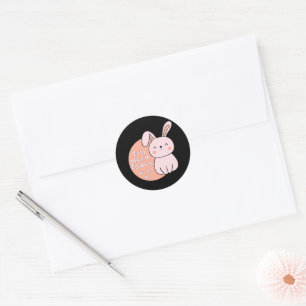 Adesivo Tente duro hoje Kawaii, belo coelho engraçado rosa