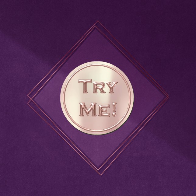 Adesivo Tente-me esfregar o recipiente de amostra de testa (Try Me Blush Rose Pearly Tester Sample Container Classic Round Sticker)