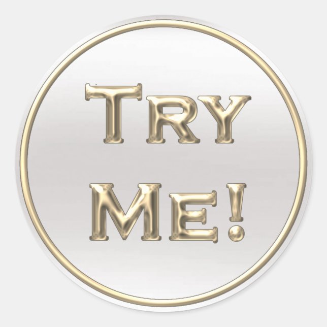 Adesivo Tente-Me Prata Preta Dourada Para Exemplo De Testa (Frente)