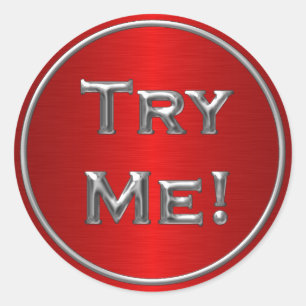 Adesivo Tente Me Preto Vermelho Prateado Para Exemplo De T