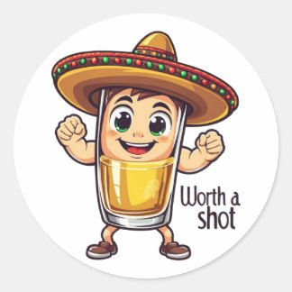 Adesivo Tequila Shot Worth A Shot Sticker - Funny Drink