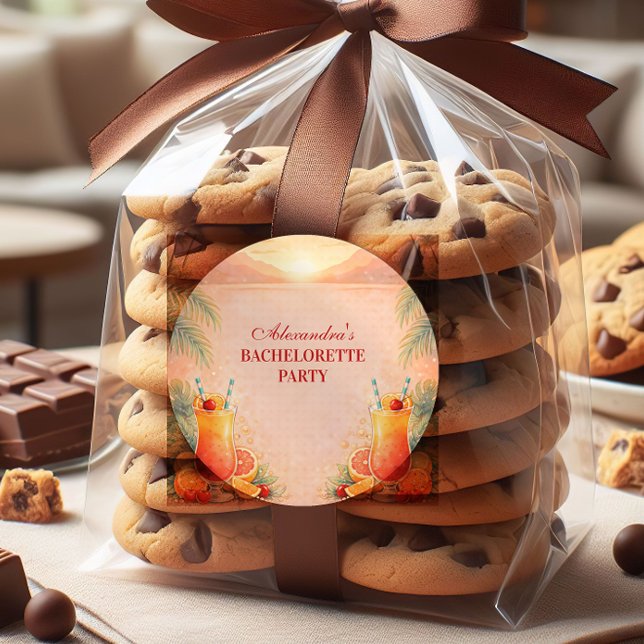 Adesivo Tequila Sunrise Palm Paradise Bachelorette Party (Criador carregado)