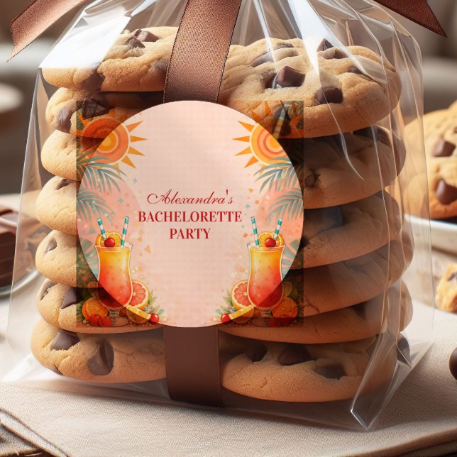 Adesivo Tequila Sunrise Sunset Cocktail Bachelorette Party (Criador carregado)