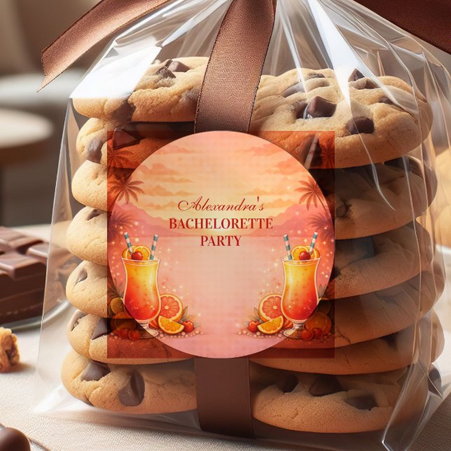 Adesivo Tequila Sunrise Tropical Bachelorette Party (Criador carregado)