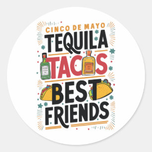 Adesivo Tequila Tacos Melhores Amigos Bebendo Cinco De May