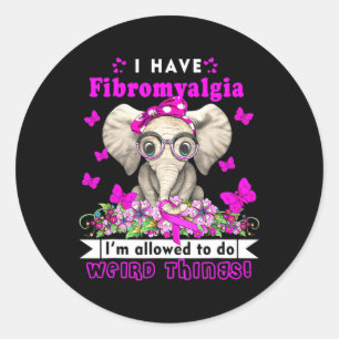 Adesivo Ter Fibromialgia Consciência Mês Elefante Roxo