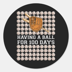Adesivo Ter Uma Bola Por 100 Dias De Beisebol Kids Boy Sma