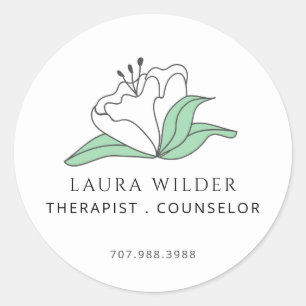 Adesivo Terapeuta Conselheiro Flor Branca Serena Negócios