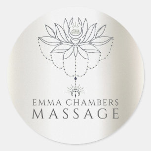 Adesivo Terapeuta de Massagem Flor de Lótus Pearlescente