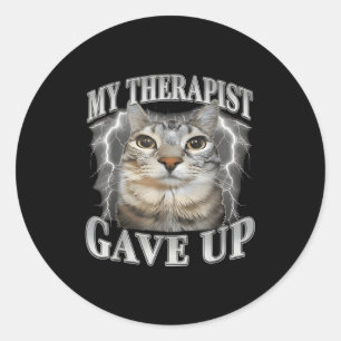 Adesivo Terapeuta desistiu do gato bobo engraçado encarand