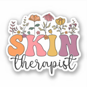 Adesivo Terapista Estheticista de Pele de Flores Selvagens