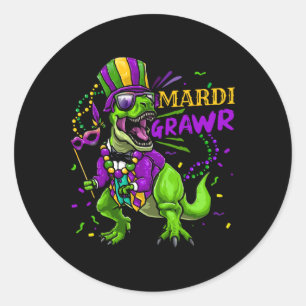 Adesivo Terça-feira de Carnaval Dabbing T Rex Dinossauro C