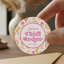 Adesivo Terceiro Aniversário Rodeio Cowgirl Western 3º Ani