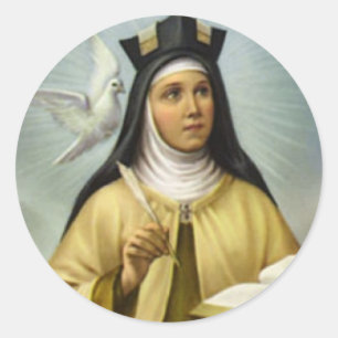 Adesivo Teresa de Avila Carmelite Nun Dove Feather